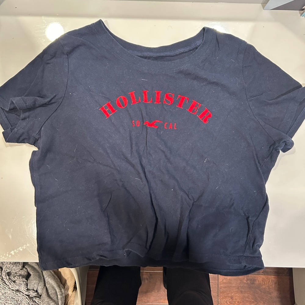 CROPPED HOLLISTER BLUE T